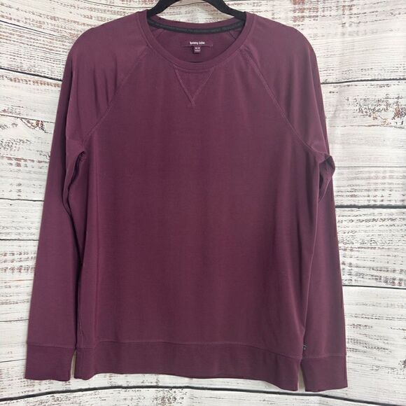 Tommy john pullover Mens size Medium burgundy crew Neck Essential long sleeve - Picture 1 of 11